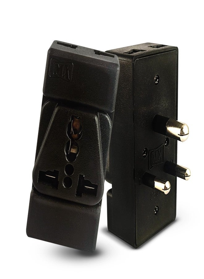 MX 5A to 15A Converter Plug | 3-Pin Universal Adapter | Heavy-Duty Power Converter Socket | Universal Socket Plug (2 Pin 3 Pin Multi Plug Adapter, Pack of 2)